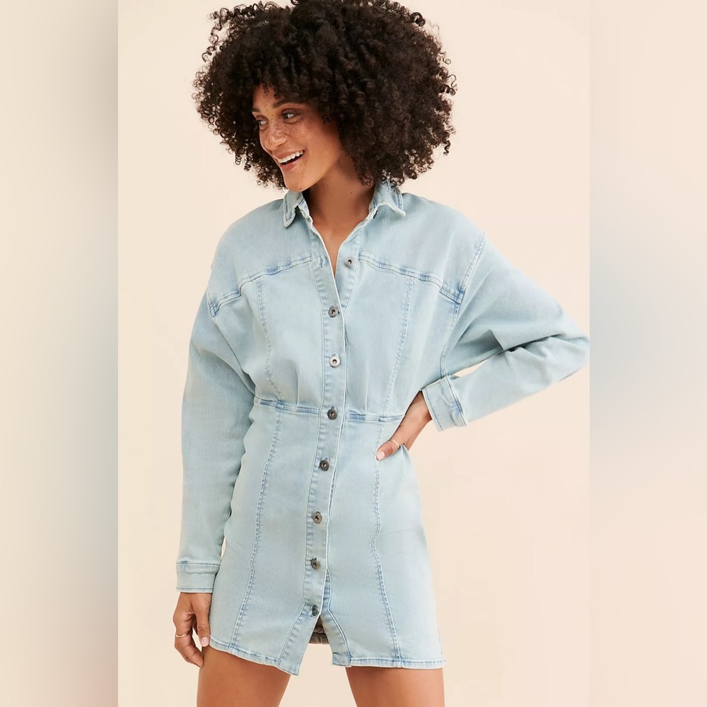 Free People Amber Denim Dress Size 4